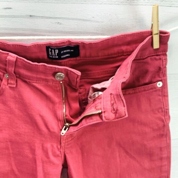Gap Denim Womens Legging Jegging Jeans Wild Rose Raw Hem Ankle Size 4 | 27 Reg - Picture 5 of 10